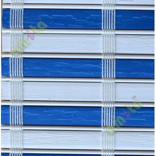 White and blue color stripes PVC blinds